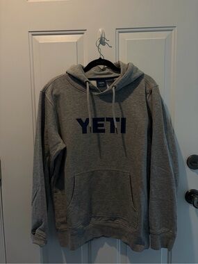 Yeti Gray Hoodie with Rubber Navy YETI Logo